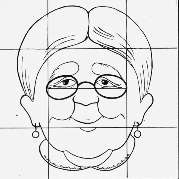 Портрет бабушки карандашом для детей