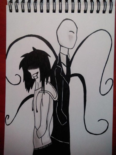 Слендермен этапное рисование