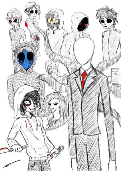 Слендермен убийцы карандашом