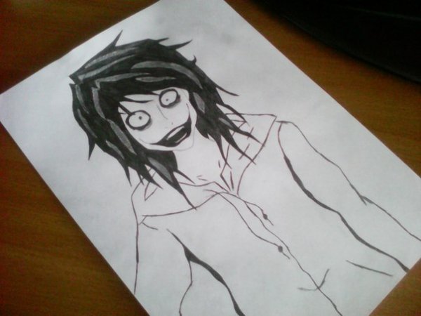 Крипипаста Слендермен карандашом