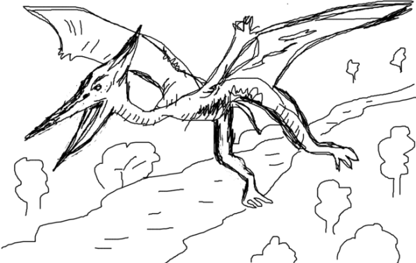 Птеродактиль карандашом