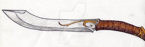Нож нарисованный цветной