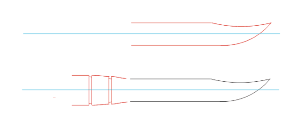 Поэтапное рисование кинжала