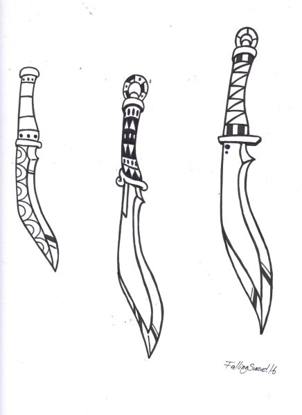 Мачете эскиз тату кукри
