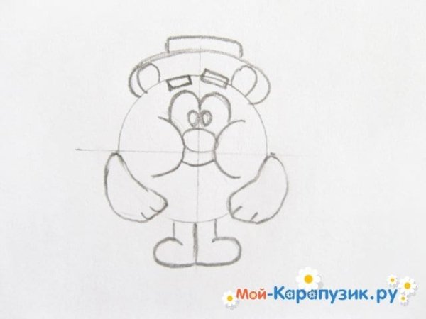 Копатыч из смешариков карандашом