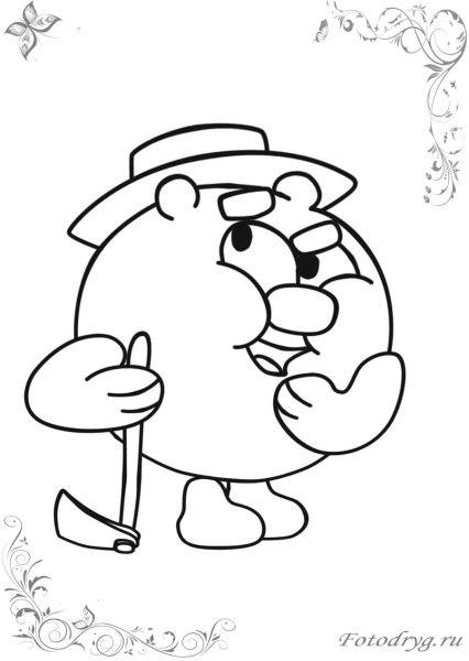 Копатыч из смешариков раскраска