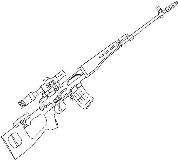 Снайперская винтовка АВМ чертёж