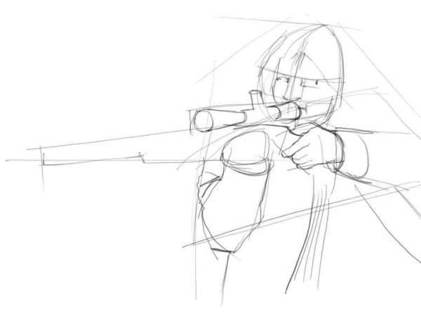 Снайпер рисунок карандашом