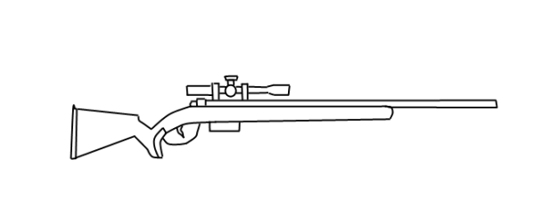 Раскраска винтовка с прицелом