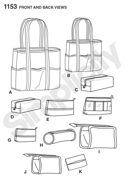 Чертеж сумки из ткани