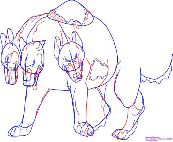 Рисунки карандашом Церберус