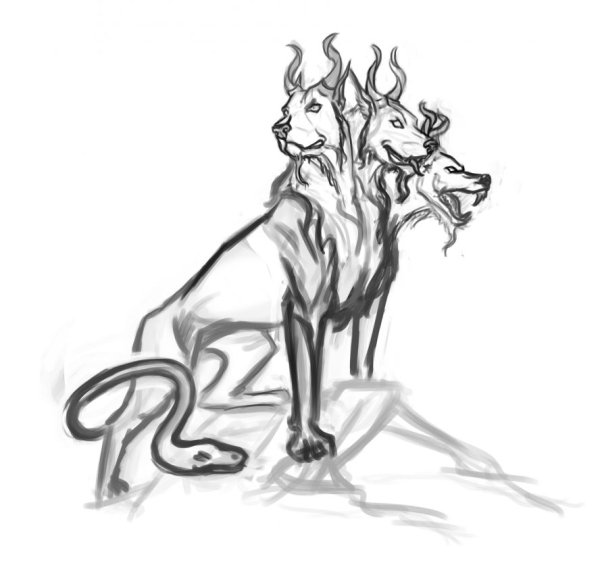 Цербер нарисовать