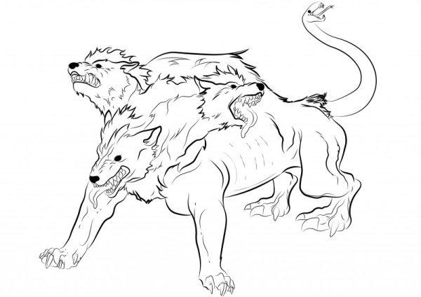 Цербер разукрашка