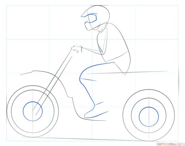 Мотоцикл урок рисование