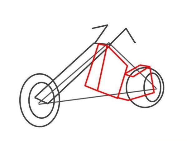 Нарисовать мотоцикл поэтапно