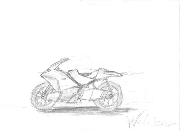 Мотоцикл карандашом для срисовки