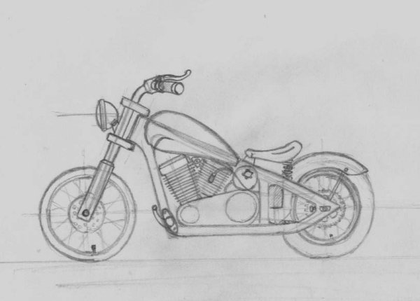 Рисунки мотоциклов карандашом для срисовки