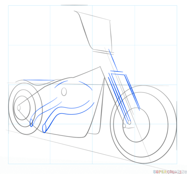 Мотоцикл урок рисование