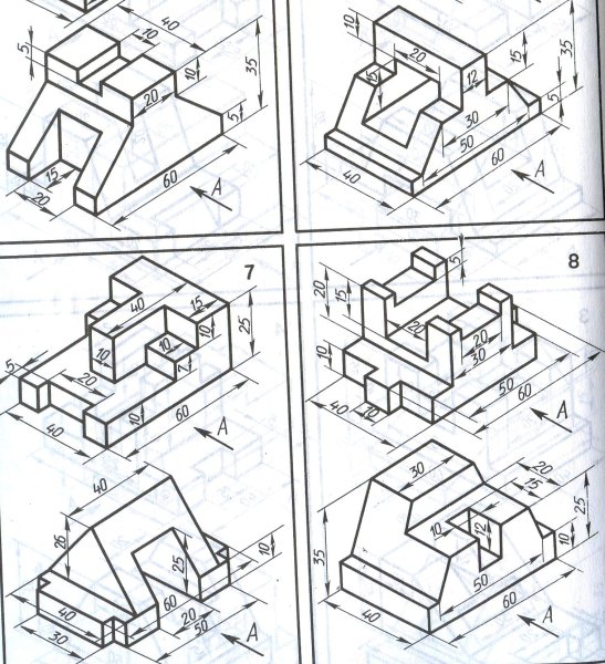 Аксонометрическая проекция в трех проекциях