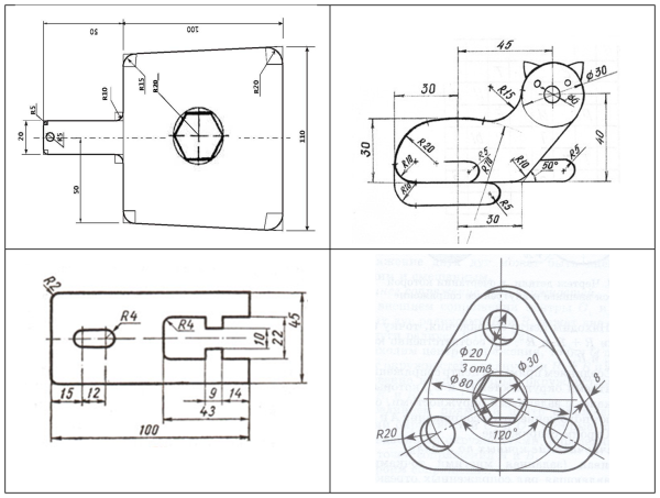 Сопряжение в черчении чертеж