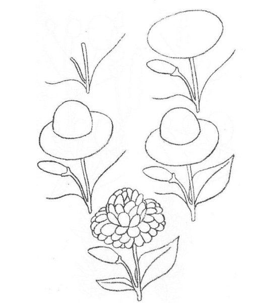 Поэтапное рисование цветы