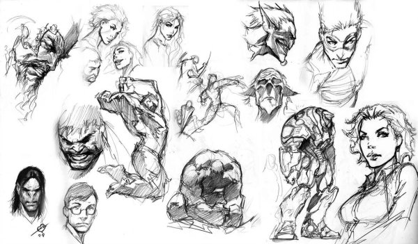 Скетчи персонажей комиксов