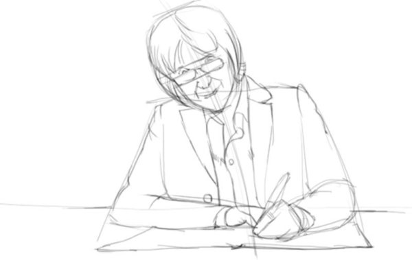 Поэтапное рисование учителя