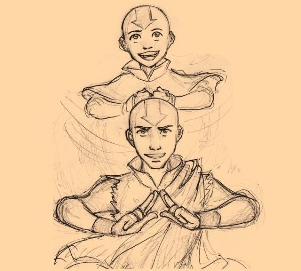 Аватар аанг для срисовки