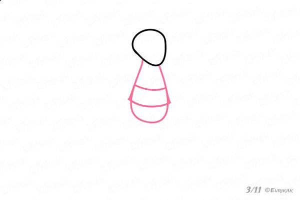 Кузя рисунок поэтапно