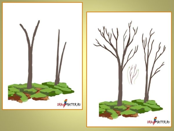 Изо 1 класс поэтапное рисование осеннего дерева