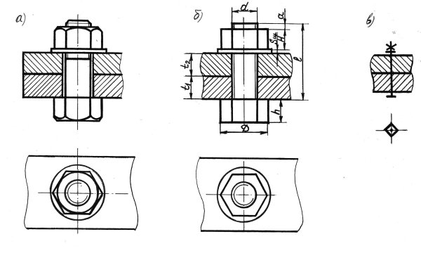 Болтовое соединение соединение чертеж
