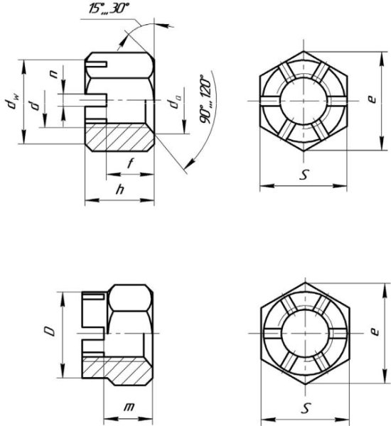 Гайка 5918-73 чертеж