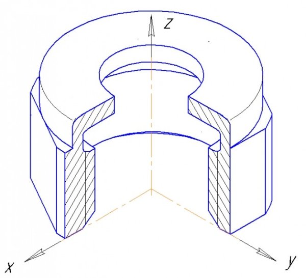 Гайка накидная аксонометрия