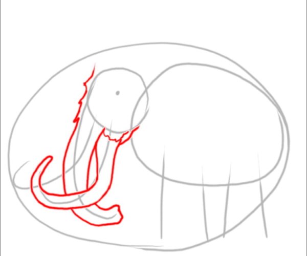 Мамонт поэтапное рисование