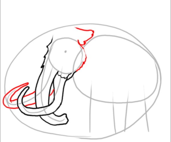 Мамонт поэтапное рисование