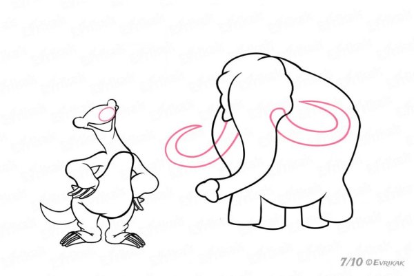 Рисунок мамонта Болтунова