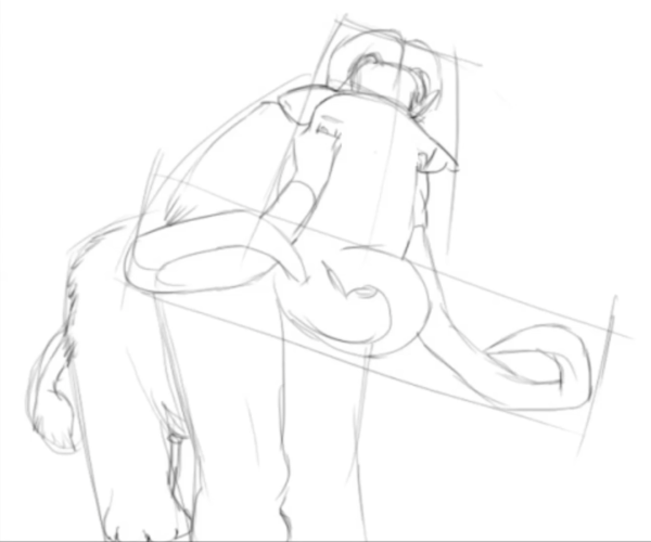 Рисунок мамонта карандашом для срисовки