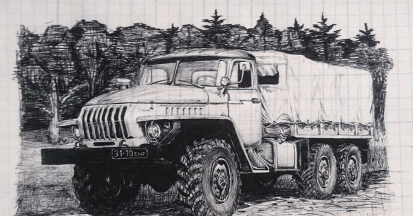 Урал 4320 грузовик чёрный