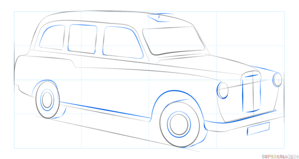 Поэтапный рисунок такси