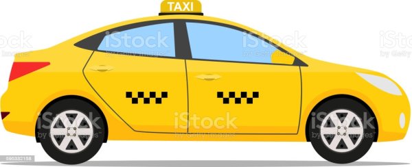 Машина такси карандашом