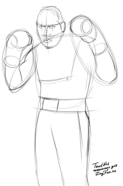 Поэтапное рисование боксера