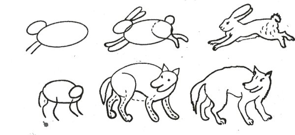 Рисование животных в ДОУ подготовительная группа