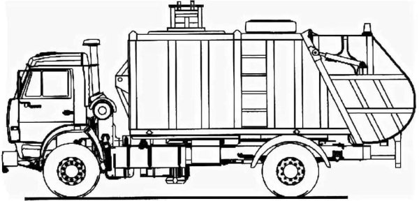 Раскраска МАЗ мусоровоз
