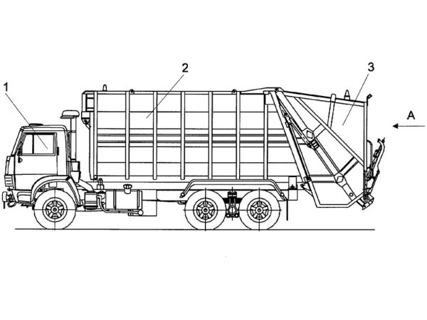 Мусоровоз с вилами раскраска