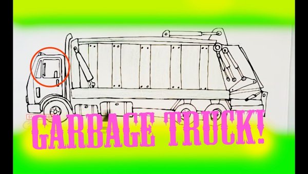 Мусоровоз карандашом