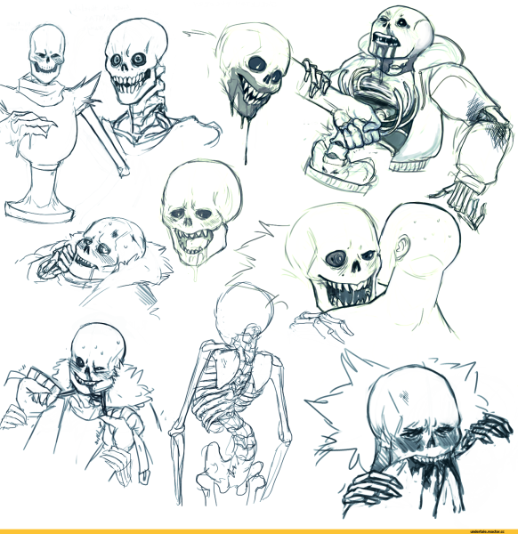 Раскраски андертейл Папирус