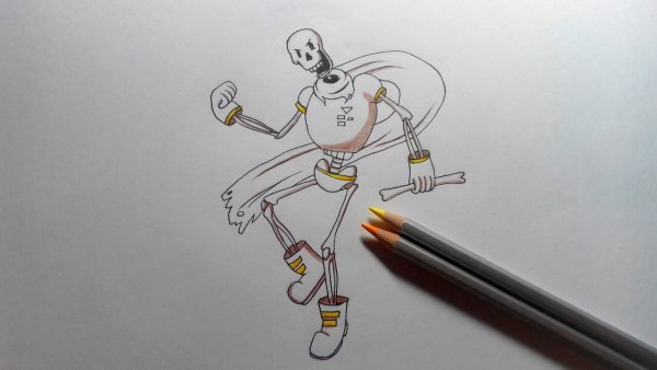 Раскраски Санс и Папирус и Фриск