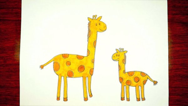 Поэтапное рисование жирафа