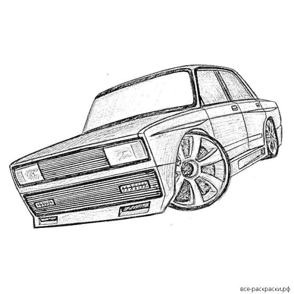2107 Раскраска тюнингованный 2107