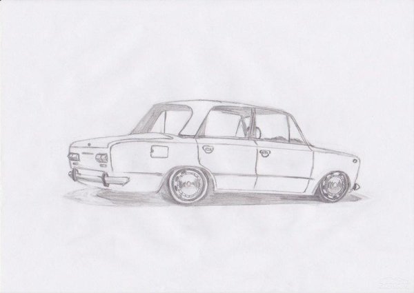 Жигули рисунок карандашом